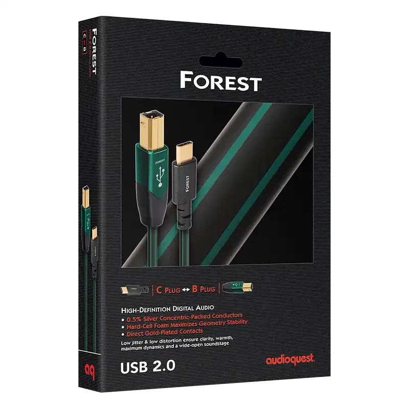 Audioquest FOREST USB C>B High-Definition Audio Cable (Open Box) - Image 2