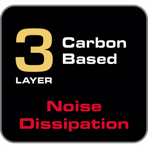 3 layer carbon based noise dissipation